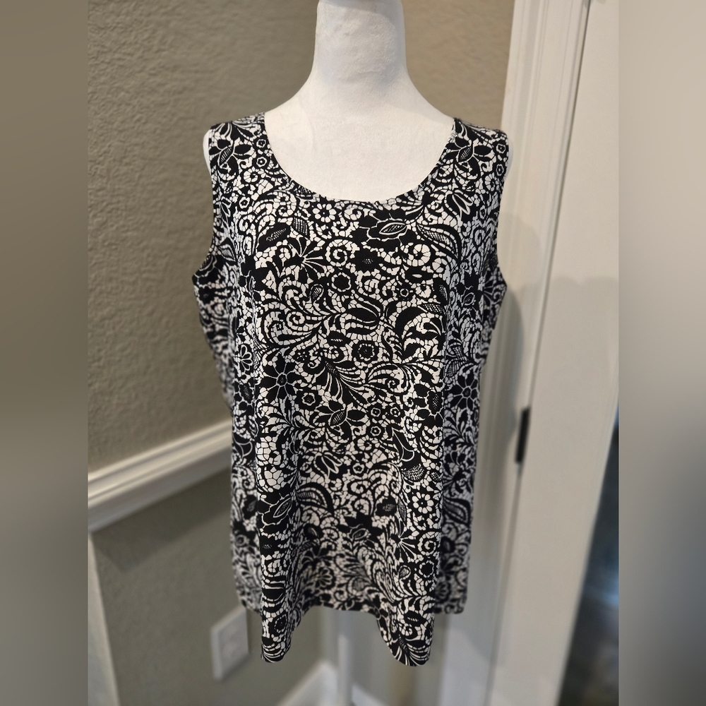 Chico's Floral Lace Tank, Size 3 (XL)